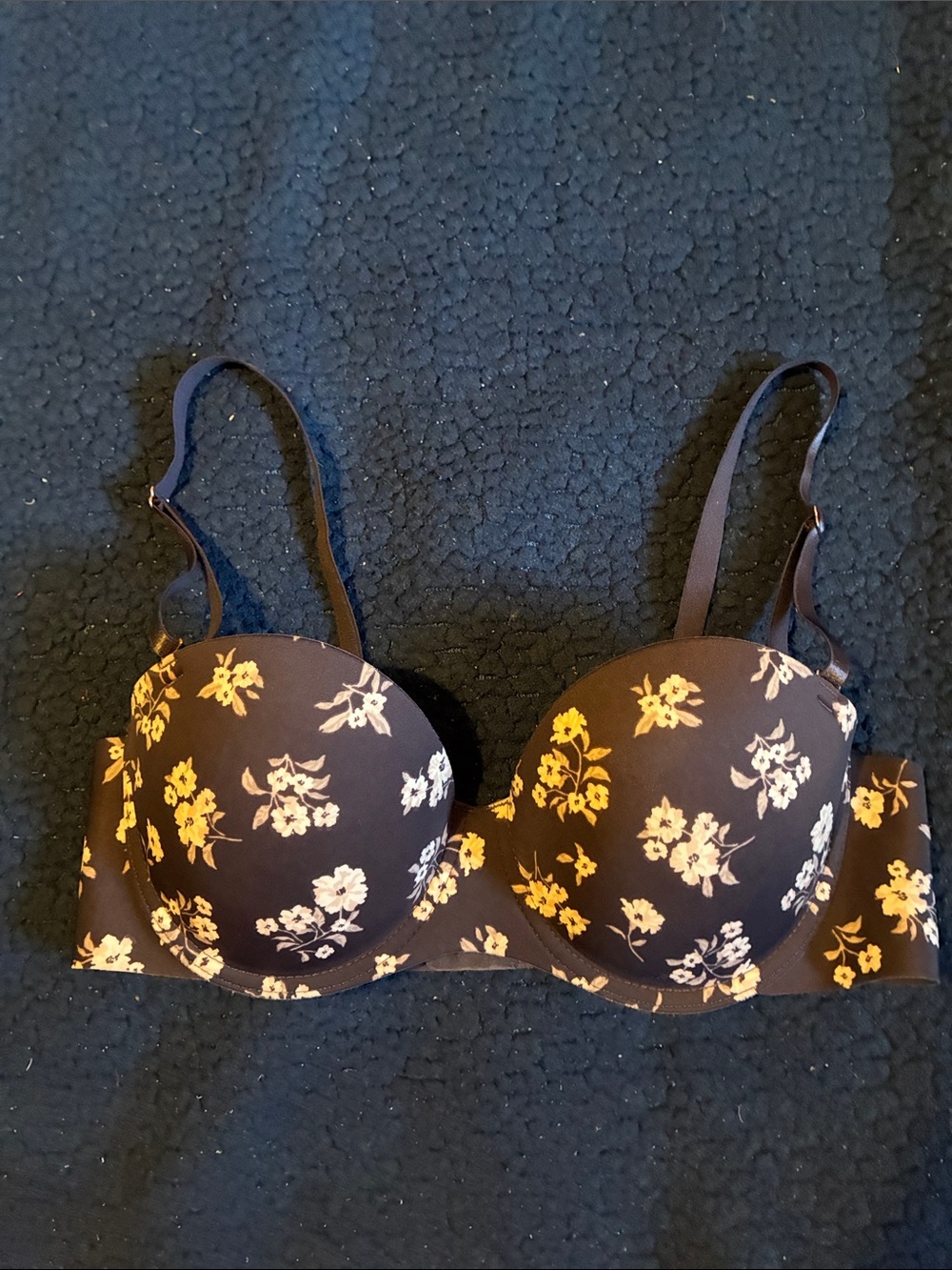 Marilyn Monroe gray Bra with cream Floral Print